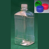 Бутылка квадратная 270 мл натуральная с крышкой и контрольным кольцом ПЭТ