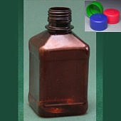 Бутылка квадратная 540 мл коричневая с крышкой  и контрольным кольцом ПЭТ (ЭКРОС)