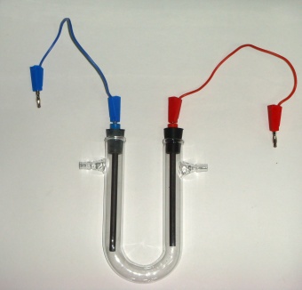 Прибор для электролиза растворов солей демонстрационный (U-образная трубка) без штатива